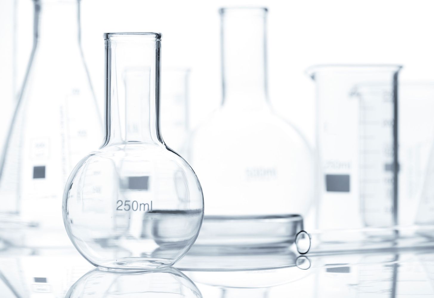 Several laboratory glassware