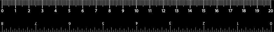 A centimeter marking in black and white.